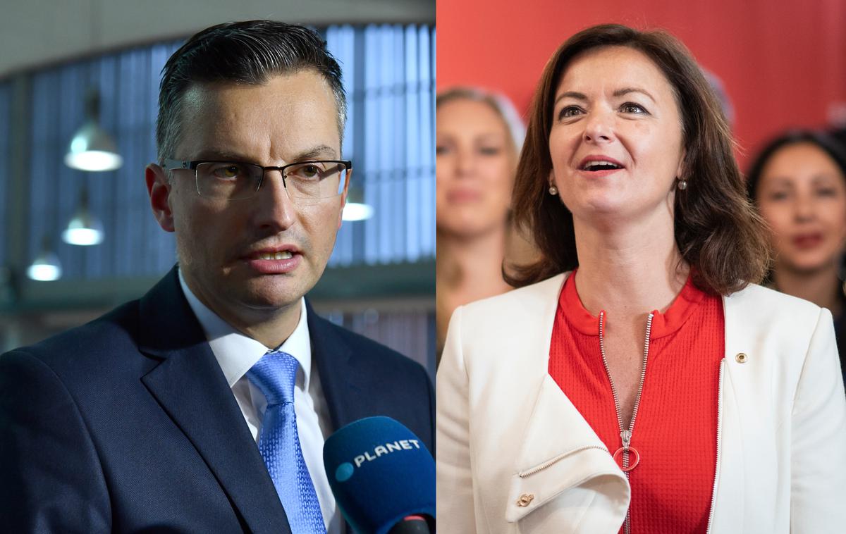 Marjan Šarec in Tanja Fajon |  Razlika med LMŠ Marjana Šarca in SD Tanje Fajon je minimalna.  | Foto STA