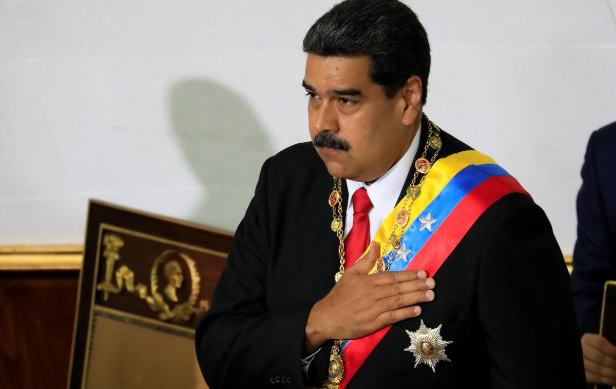 Nicolas Maduro | Ameriški predsednik Donald Trump je zagotovil, da ZDA niso vpletene v domnevni poskus vdora plačancev iz Kolumbije v Venezuelo. Na fotografiji venezuelski predsednik Nicolas Maduro. | Foto Reuters