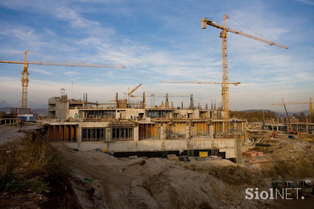 Dvorana Stožice. Gradnja.