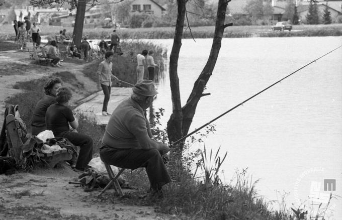 Koseški bajer je nastal na mestu opuščenega glinokopa opekarne Tönnies. Fotografija bajerja iz leta 1983. | Foto: Miško Kranjec, hrani: MNZS.