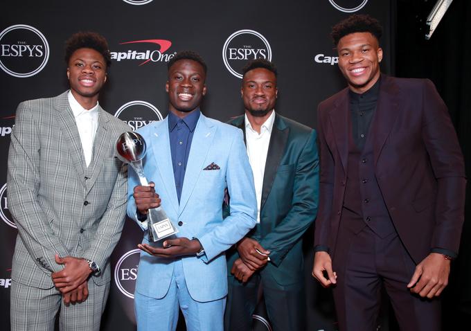 Kostas Antetokounmpo, Alexis Antetokounmpo, Thanasis Antetokounmpo in Giannis Antetokounmpo | Foto: Getty Images