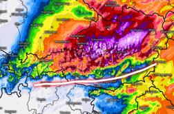 Tako bodo Alpe pred Slovenijo zaustavile vlažen zrak, ki bo v Evropi povzročil hude poplave #animacija