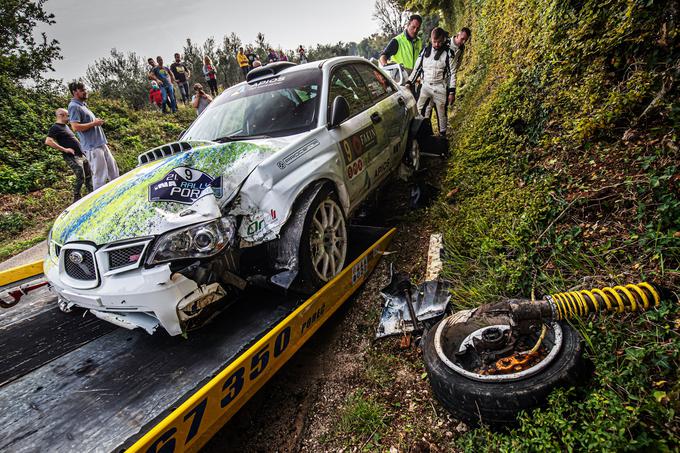 Poreški reli je terjal mnogo odstopov. Med temi sta bila tudi Mitja Božič in Enej Bobič (subaru impreza). | Foto: WRC Croatia