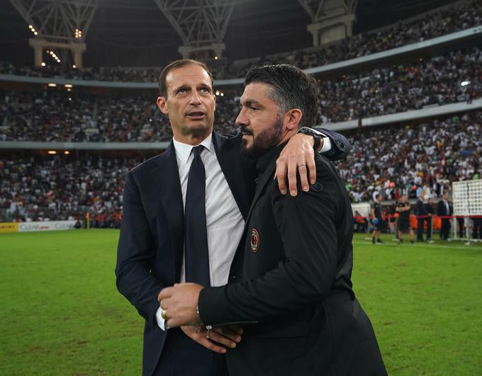 Massimiliano Allegri je spet premagal kolega, ki sedi na vroči klopi Milana, Gennara Gattusa. | Foto: Getty Images