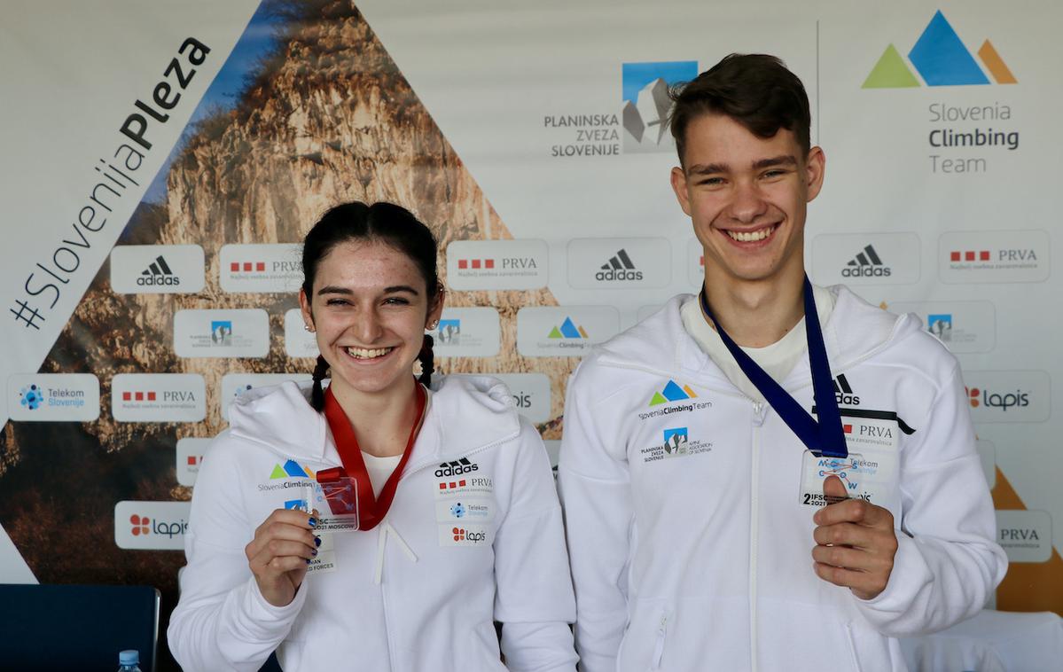 Luka Potočar | 19-letni Luka Potočar z Jesenic je dokazal, da lahko kroji vrh tudi v članski konkurenci. Skupaj z Mio Krampl, udeleženko letošnjih olimpijskih iger v Tokiu, sta se s svetovnega prvenstva v športnem plezanju v Moskvi vrnila z dvema medaljama srebrnega leska.  | Foto Manca Ogrin