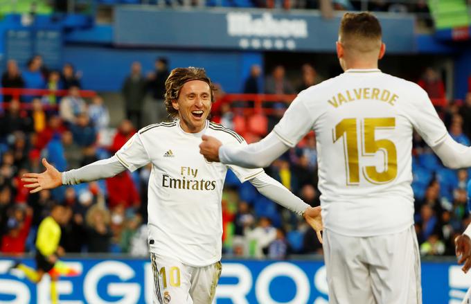 Veselje Luke Modrića, ko je na gostovanju pri Getafeju postavil končni rezultat 3:0. | Foto: Reuters