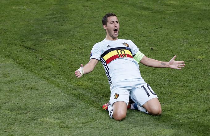 Belgijci (na fotografiji Eden Hazard) imajo na papirju eno izmed močnejših zasedb in veljajo za tihe favorite prvenstva.  | Foto: Reuters