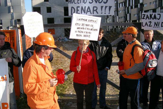 Prostest, gradbeni delavci | Foto STA