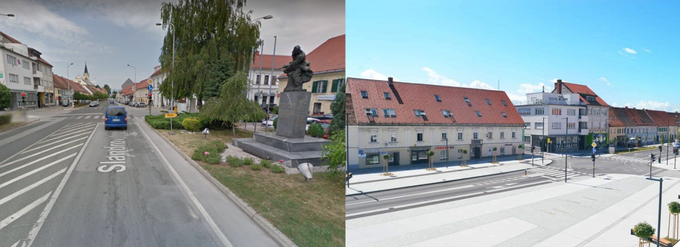 Deli nekaterih slovenskih mest so danes videti precej drugače od fotografij, ki jih prikazuje Google Street View. V Žalcu, na primer, je bila od zadnjega obiska Googlovega avtomobila konkretno prenovljena glavna ulica, ki poteka skozi staro mestno jedro. Kdaj bo Google objavil osvežitev slovenskih cest in ulic, še ni znano, saj Google to informacijo načeloma izda šele, ko so nove fotografije že pripravljene na objavo. | Foto: Google Street View / Sandi Juračič