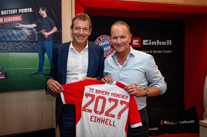 Andreas Jung, član uprave za trženje pri FC Bayern, in Andreas Kroiss, izvršni direktor Einhell Germany AG (z leve) | Foto: Einhell Germany AG