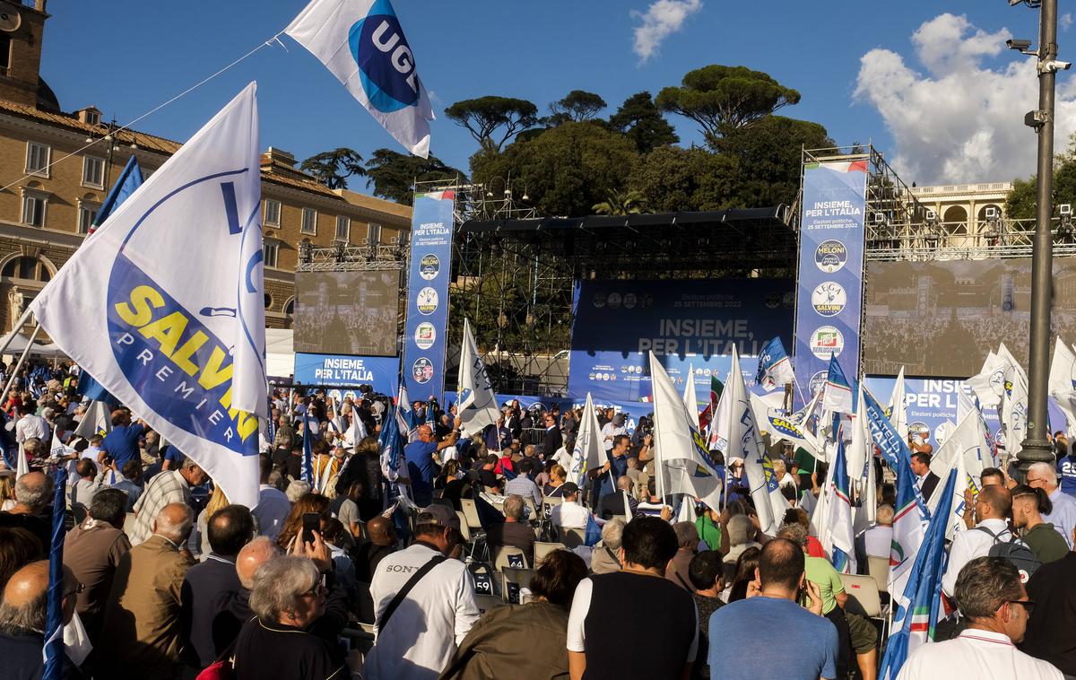 Volitve Italija | Zadnje ankete o volilnih namerah Italijanov so bile objavljene pred dvema tednoma in so kazale na prepričljivo zmago desnega pola v obeh domovih parlamenta.  | Foto Reuters