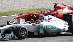 Kralja prehitevanj Schumacher in Buemi