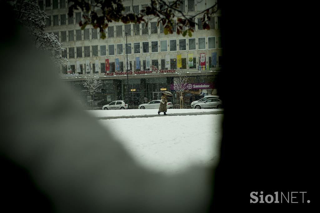 Sneženje v Ljubljani