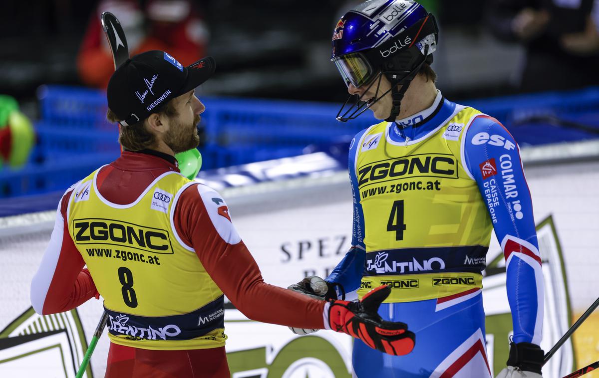 Marco SCHWARZ Clemen Noel | Na nočnem slalomu v Madonni di Campiglio sta za zmago obračunala Avstrijec Marco Schwarz in Francoz Clement Noel.  | Foto Guliverimage