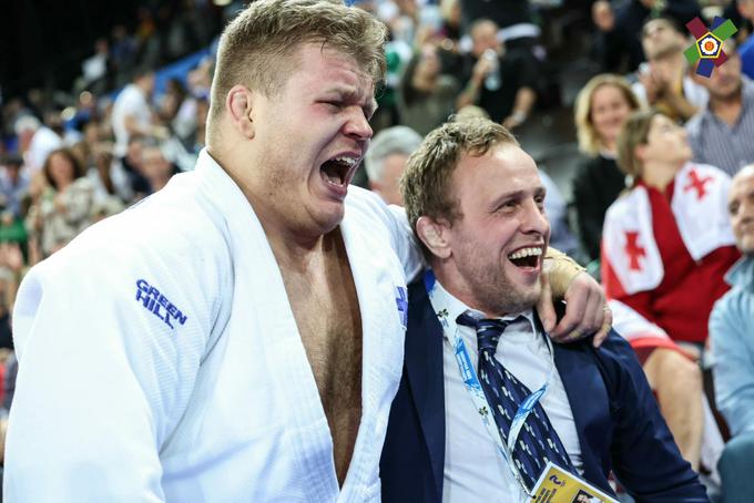 Drakšič s svojim varovancem, Fincem Marttijem Puumalainenom, evropski prvakom v judu leta 2023. | Foto: www.ijf.org