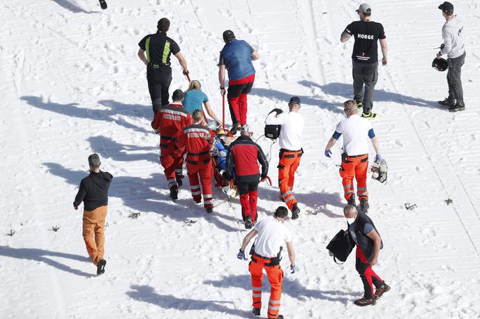 Daniel Andre Tande padec Planica | Daniel Andre Tande bo zdravljenje po padcu nadaljeval na Norveškem. | Foto Guliverimage