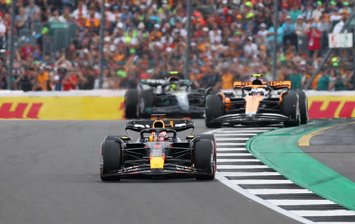 Silverstone Max Verstappen Lando Norris | Max Verstappen je v Silverstonu zmagal pred dvema britanskima dirkačema. | Foto Reuters