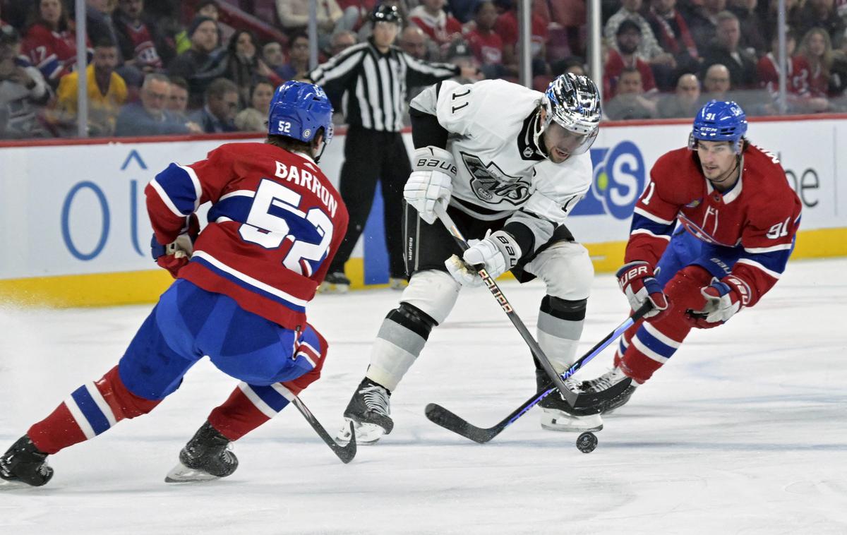 Los Angeles Kings Anže Kopitar | Anže Kopitar je s soigralci LA Kings dosegel 11. zaporedno gostujočo zmago. Kralji so tudi po gostovanju v Montrealu ostali neporaženi v gosteh. | Foto Reuters