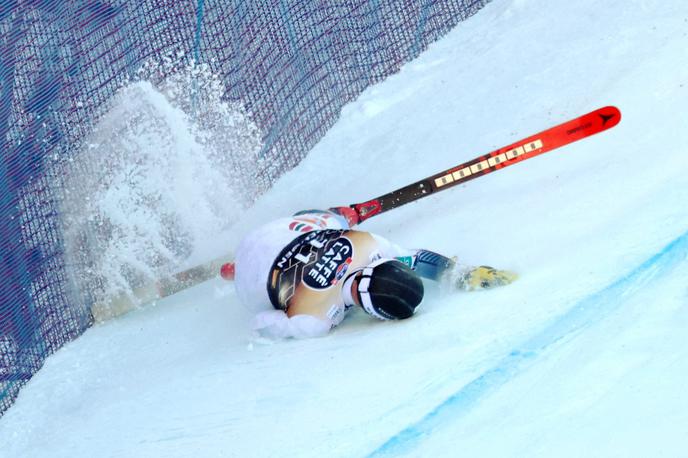 Aleksander Aamodt Kilde | V zaščitno mrežo je zletel pri hitrosti 120 kilometrov na uro. | Foto Reuters