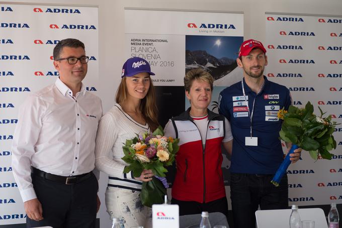 Matjaž Grm (Adria), Tina Maze, Sonja Gole (Adria) in Jakov Fak | Foto: Klemen Korenjak