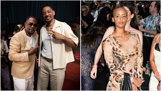 Will Smith s soigralcem Martinom Lawrenceom in skrivnostna "dvojnica" njegove žene na miamijski premieri Podlih fantov 4. | Foto: Guliverimage/Profimedia