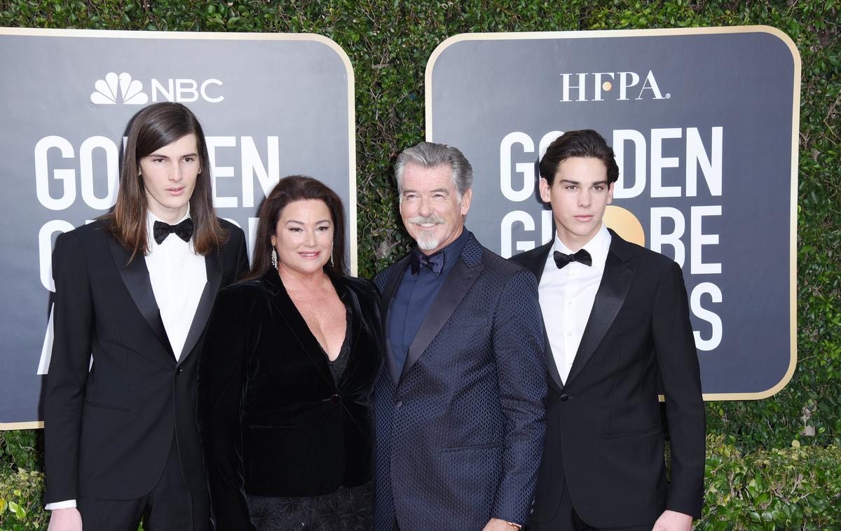 Pierce Brosnan z družino | Člani družine Brosnan (od leve proti desni): Paris, Keely, Pierce in Dylan | Foto Guliverimage