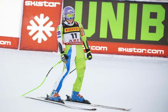 Ilka Štuhec si je na skrajšanem, skorajda sprinterskem superveleslalomu, želela več. | Foto: Reuters