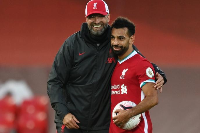 Mohamed Salah Jürgen Klopp | Trener Liverpoola Jürgen Klopp bo še naprej sodeloval s prvim zvezdnikom kluba Mohamedom Salahom. | Foto Reuters