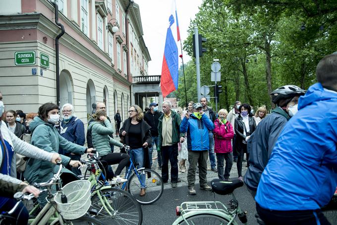 Protestniki na kolesih | Foto: Ana Kovač