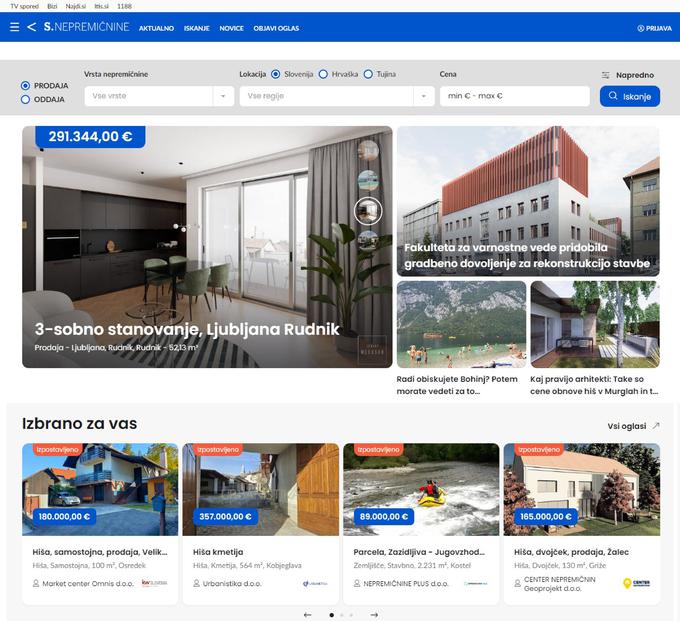 screenshot S.nepremičnine | Foto: TSmedia