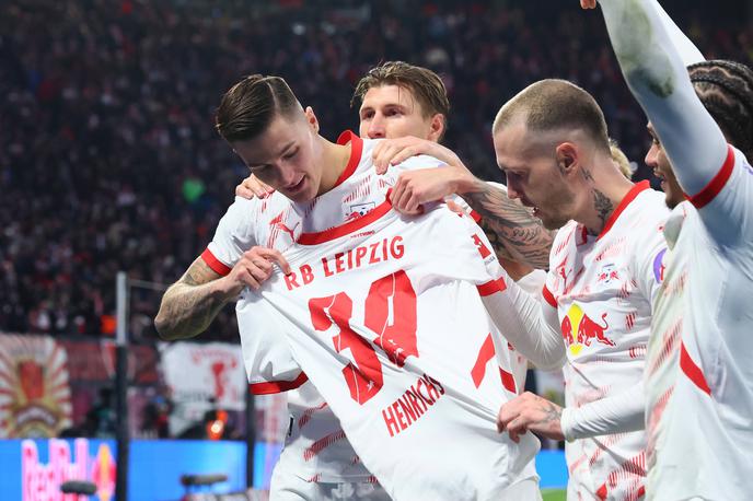 Benjamin Šeško RB Leipzig | Benjamin Šeško je svoj zadetek poklonil poškodovanemu soigralcu Benjaminu Henrichsu. | Foto Guliverimage