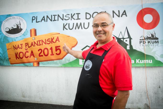 Planinski dom na Kumu je lani pometel s konkurenco. Za večino glasov je zaslužen oskrbnik doma, Roman Ledinek, ki na nadmorski višini 1220 m streže tudi kremne rezine. | Foto: 