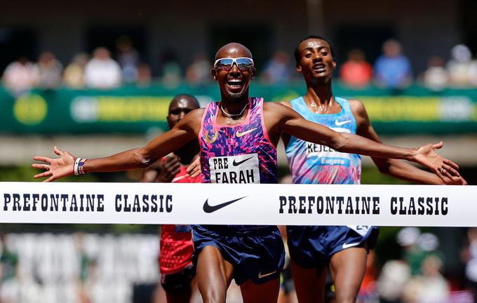 Mo Farah je na mitingu v Los Angelesu pred dnevi izgubil v teku na 1500 metrov, v eni od svojih paradnih disciplin pa je v Eugenu spet stvari postavil na svoje mesto. | Foto: Getty Images