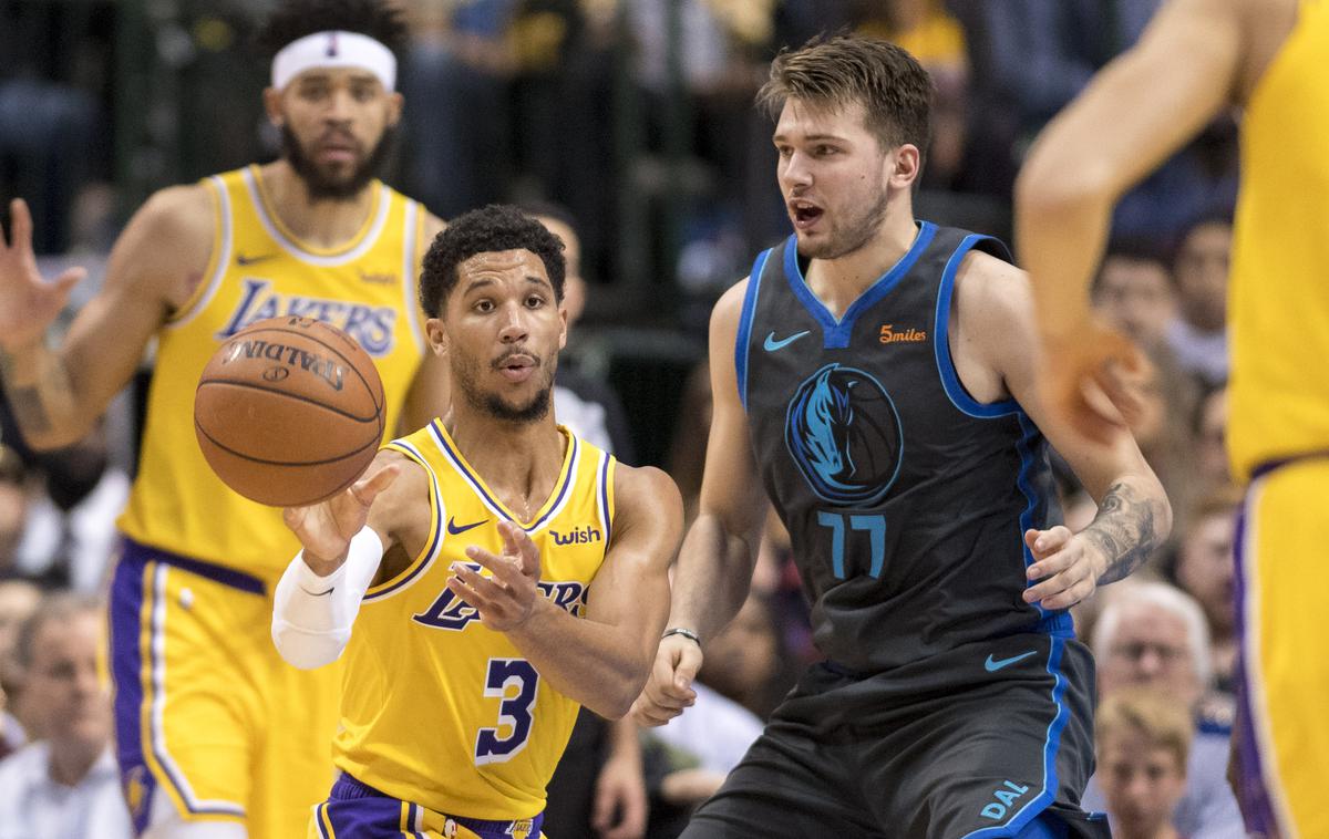 Luka Dončić Dallas Los Angeles Lakers | Luka Dončić je bil s 27 točkami najboljši strelec Dallasa na dvoboju z Los Angeles Lakers. Telički so v tej sezoni na domačem parketu izgubili šele četrtič. | Foto Reuters