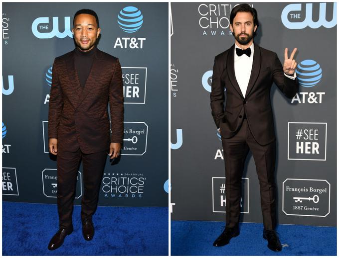 John Legend in Milo Ventimiglia sta se tokrat odločila za temno rjavo. | Foto: Getty Images