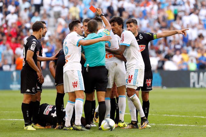 Argentinec Lucas Ocampos je v zadnjih minutah prejel rdeči karton, tako da ne bo kandidiral za nedeljski derbi pri Monacu. | Foto: Reuters