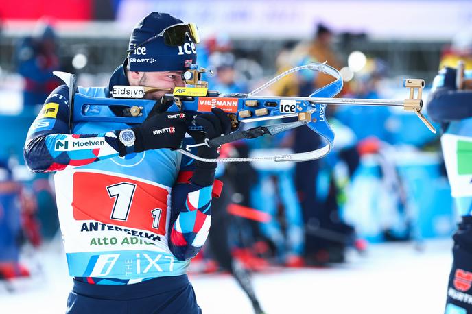 Sturla Holm Laegreid | Norvežani v postavi Sturla Holm Laegreid (na sliki), Vetle Sjaastad Christiansen, Johannes Thingnes Boe in Tarjei Boe so bili spet nepremagljivi. | Foto Guliverimage