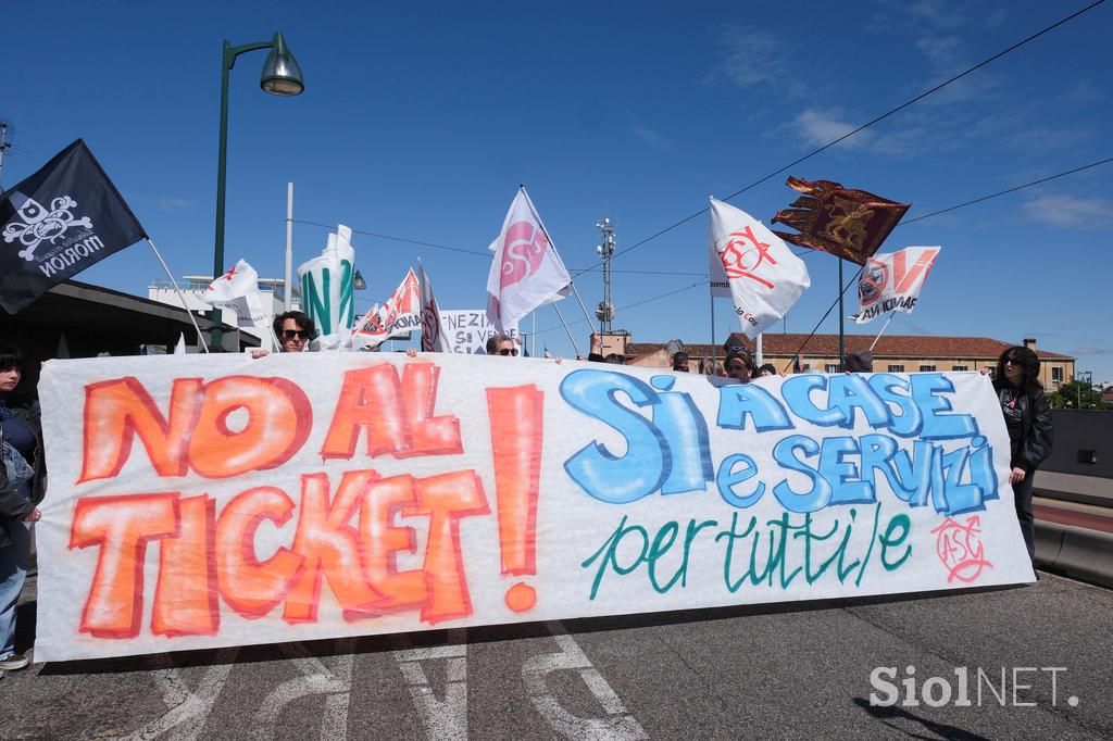 Protest v Benetkah proti vstopnini