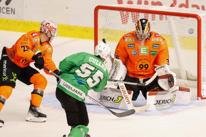 Graz 99ers : HK Olimpija | Olimpija je v Gradcu zmagala v podaljšku, ko je zadel Will Cullen. | Foto Werner Krainbucher