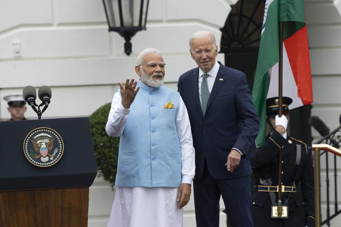 Narendra Modi in Joe Biden | Joe Biden in Narendra Modi nameravata naznaniti dogovor o prodaji brezpilotnih letal Indiji v vrednosti treh milijard dolarjev.  | Foto Guliverimage