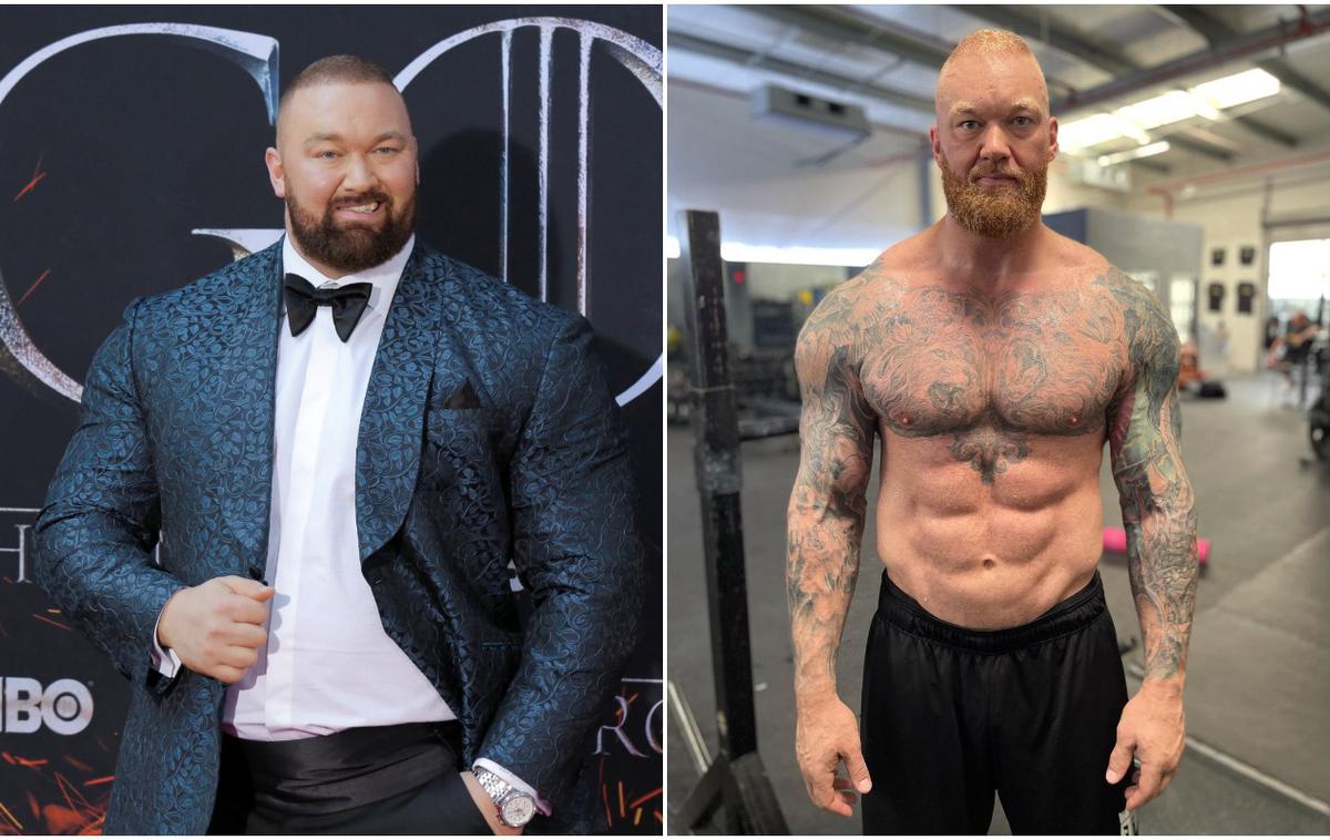 Hafthor Björnsson | Hafthor Björnsson leta 2019 in leta 2021 | Foto Reuters/Instagram