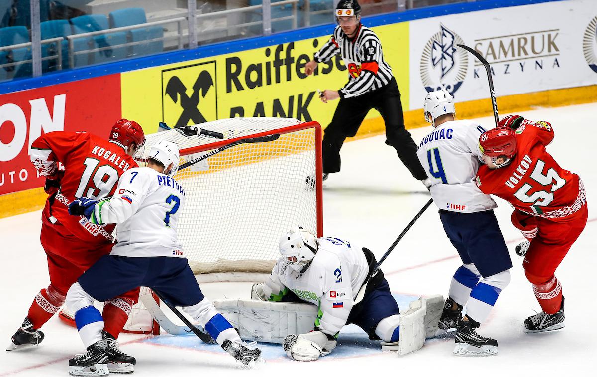 Belorusija Slovenija svetovno prvenstvo v hokeju SP 2019 | Slovenska reprezentanca je po tretjem porazu ostala brez možnosti napredovanja med elito. | Foto Matic Klanšek Velej/Sportida