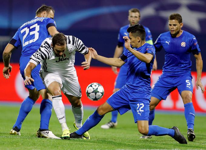 Gonzalo Higuain je zatresel mrežo Dinama tako v Zagrebu kot tudi Torinu. | Foto: Reuters