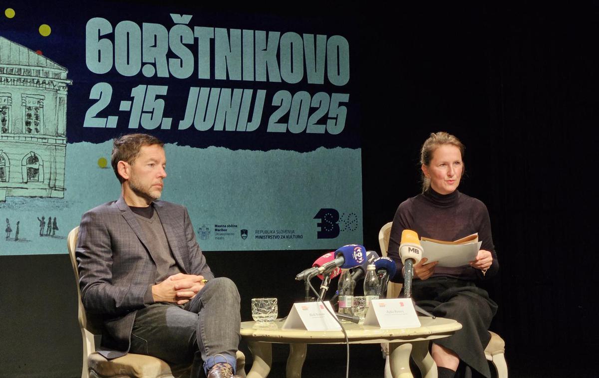 Borštnikovo 2025 | Umetniški direktor festivala Aleš Novak in selektorica tekmovalnega programa Ajda Rooss | Foto STA