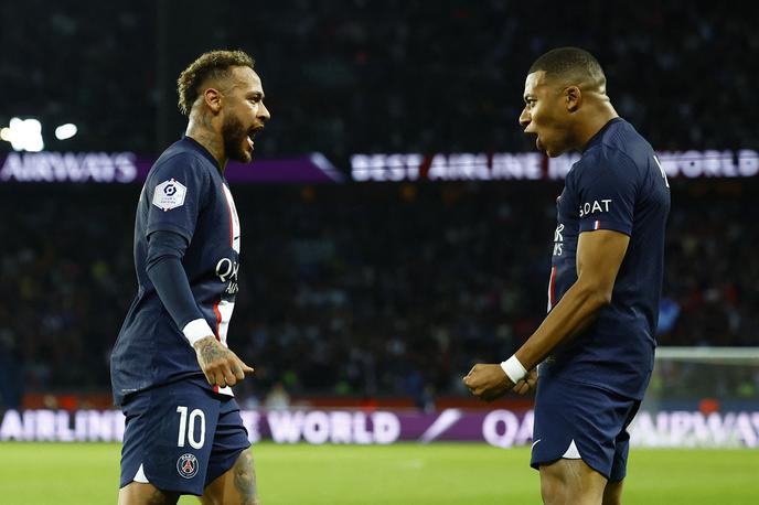 PSG Neymar Kylian Mbappe | Kylan Mbappe je podal in Neymar je zabil ob koncu prvega polčasa za 1:0. | Foto Reuters