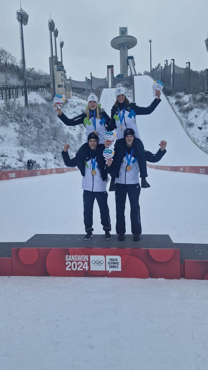 Zlata mešana ekipa na mladinskih olimpijskih igrah. | Foto: SZS