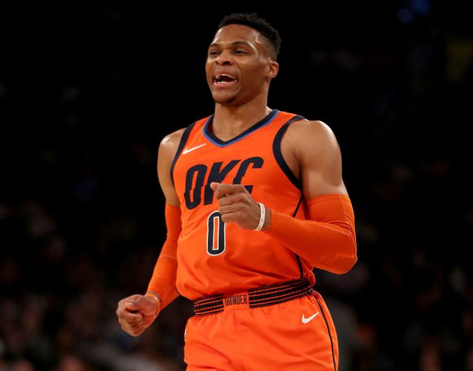 Russell Westbrook, zdajšnji košarkar LA Clippers, je pred petimi leti v dresu Oklahoma City nanizal kar 11 tekem, na katerih je dosegel trojnega dvojčka. | Foto: Gulliver/Getty Images