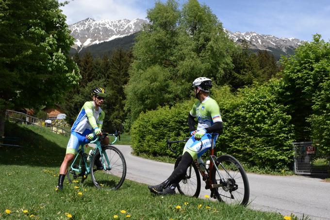 Lani sta si z Rogličem predhodno ogledala traso dirke na svetovnem prvenstvu v Innsbrucku. | Foto: osebni arhiv/Lana Kokl