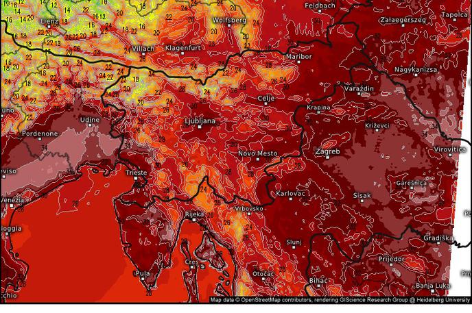 karta, napoved vreme | Napoved temperatur za danes | Foto meteologix