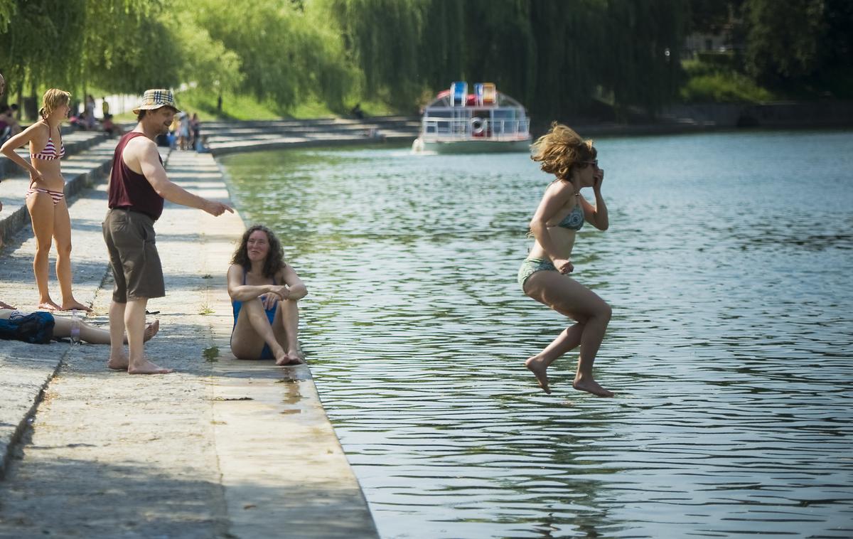 Ljubljanica | Kopanje v Ljubljanici sicer ni prepovedano, a ni priporočljivo. | Foto Bor Slana